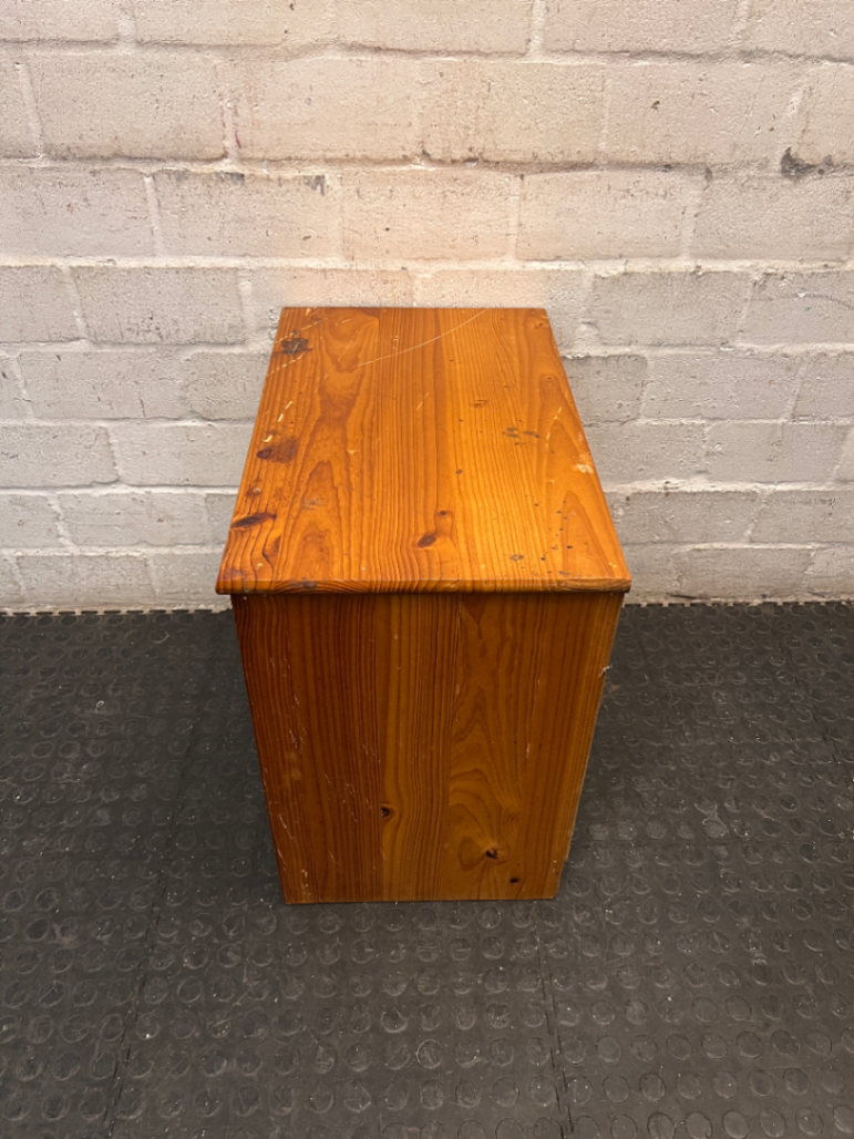 Textured Wood 3-Drawer Bedside Table