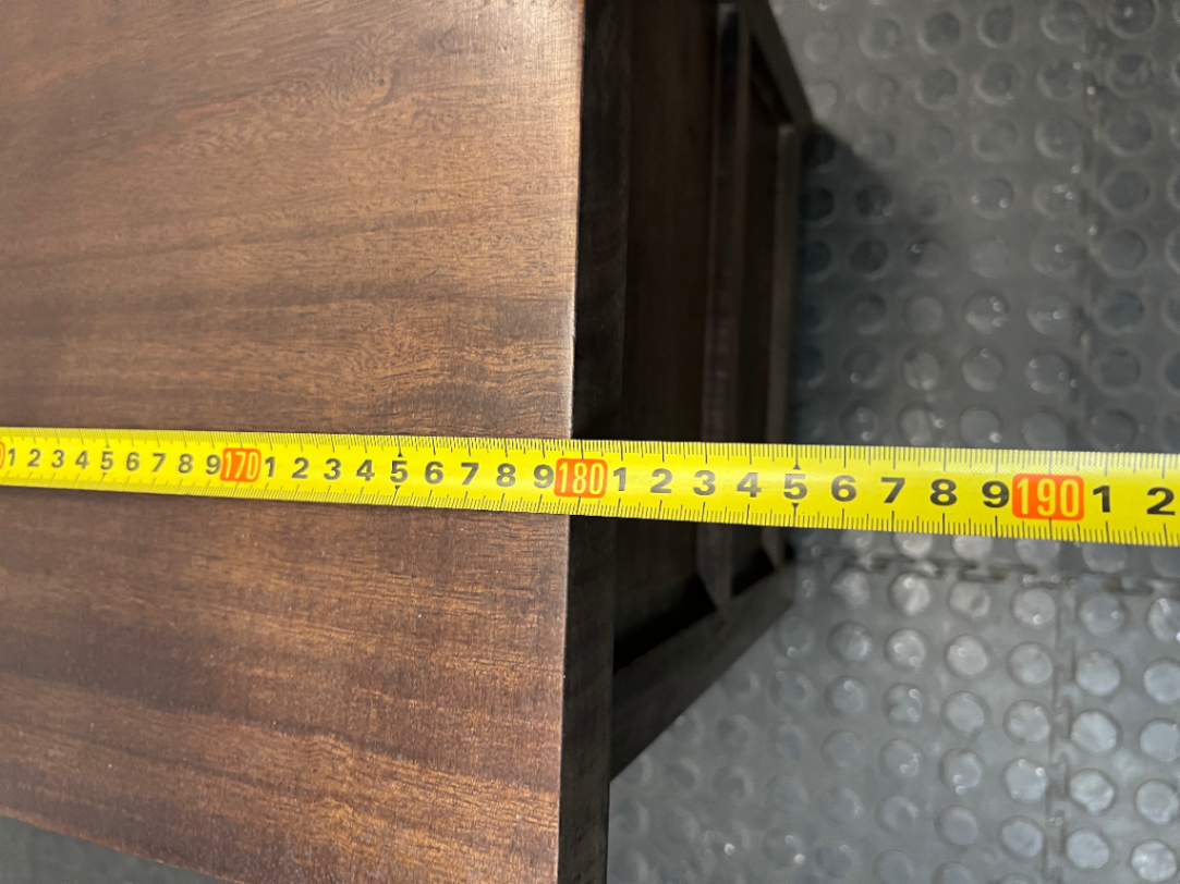 Low Profile Dark Wood TV Unit with Drawers — Fair Used Condition