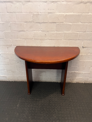 Mahogany-Toned Semi-Circular Office Desk - 2ndhandwarehouse.com