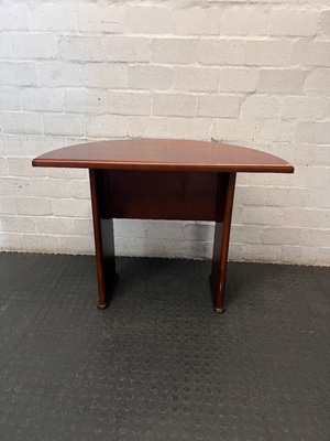 Mahogany-Toned Semi-Circular Office Desk - 2ndhandwarehouse.com