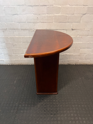 Mahogany-Toned Semi-Circular Office Desk - 2ndhandwarehouse.com