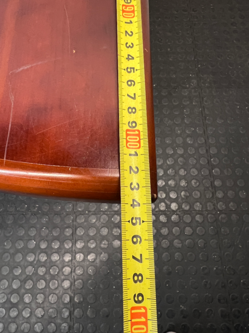 Mahogany-Toned Semi-Circular Office Desk - 2ndhandwarehouse.com
