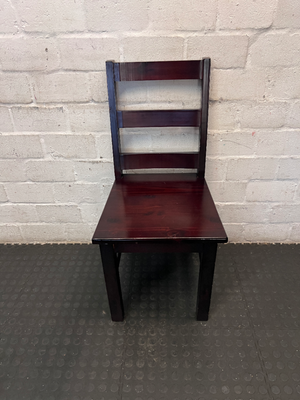 Mahogany-Toned Ladder Back Dining Chair - Minor Scuffing - 2ndhandwarehouse.com