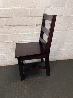 Mahogany-Toned Ladder Back Dining Chair - Minor Scuffing - 2ndhandwarehouse.com