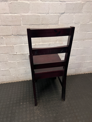 Mahogany-Toned Ladder Back Dining Chair - Minor Scuffing - 2ndhandwarehouse.com