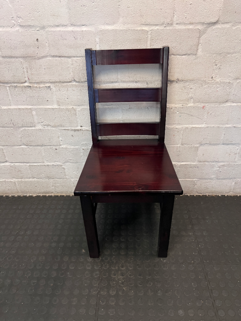 Mahogany-Toned Ladder Back Dining Chair - Minor Scuffing - 2ndhandwarehouse.com