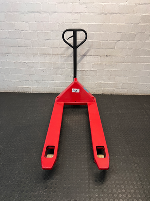 Manual Red Steel Pallet Jack Utility Trolley — Used; Fair Condition
