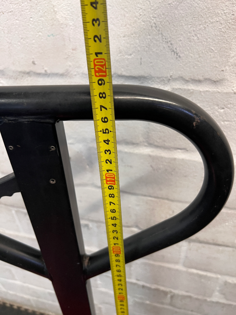 Manual Red Steel Pallet Jack Utility Trolley — Used; Fair Condition