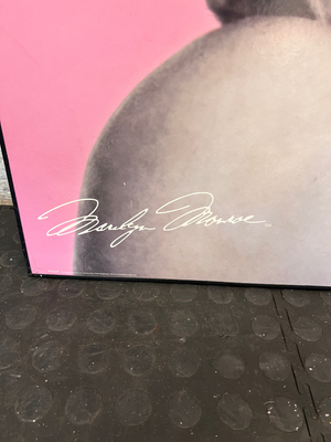 Marilyn Monroe Portrait Painting with Pink Background & Glitter Detail - 2ndhandwarehouse.com