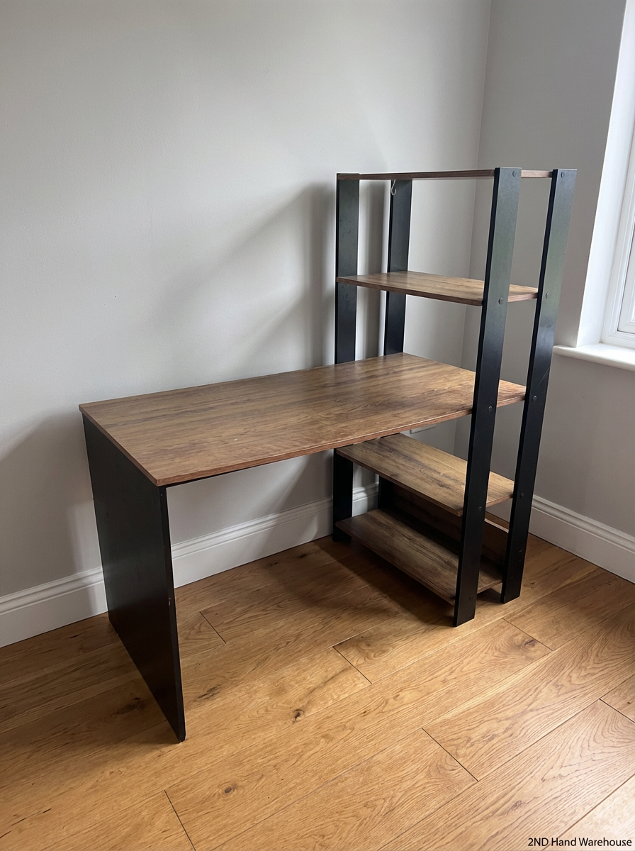 Match Black and Rustic Desk - Used Fair, Partially Disassembled