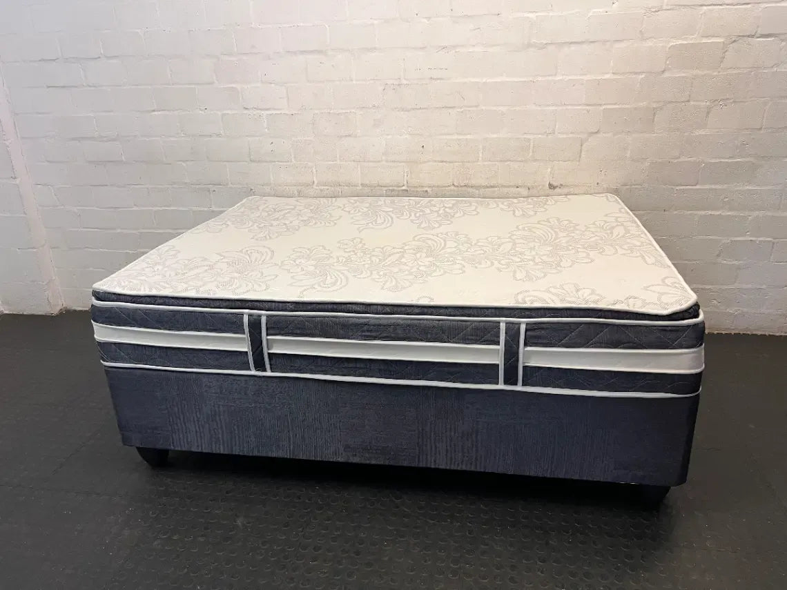 Medi-Spine Double Base Set with Patterned Mattress - 2ndhandwarehouse.com