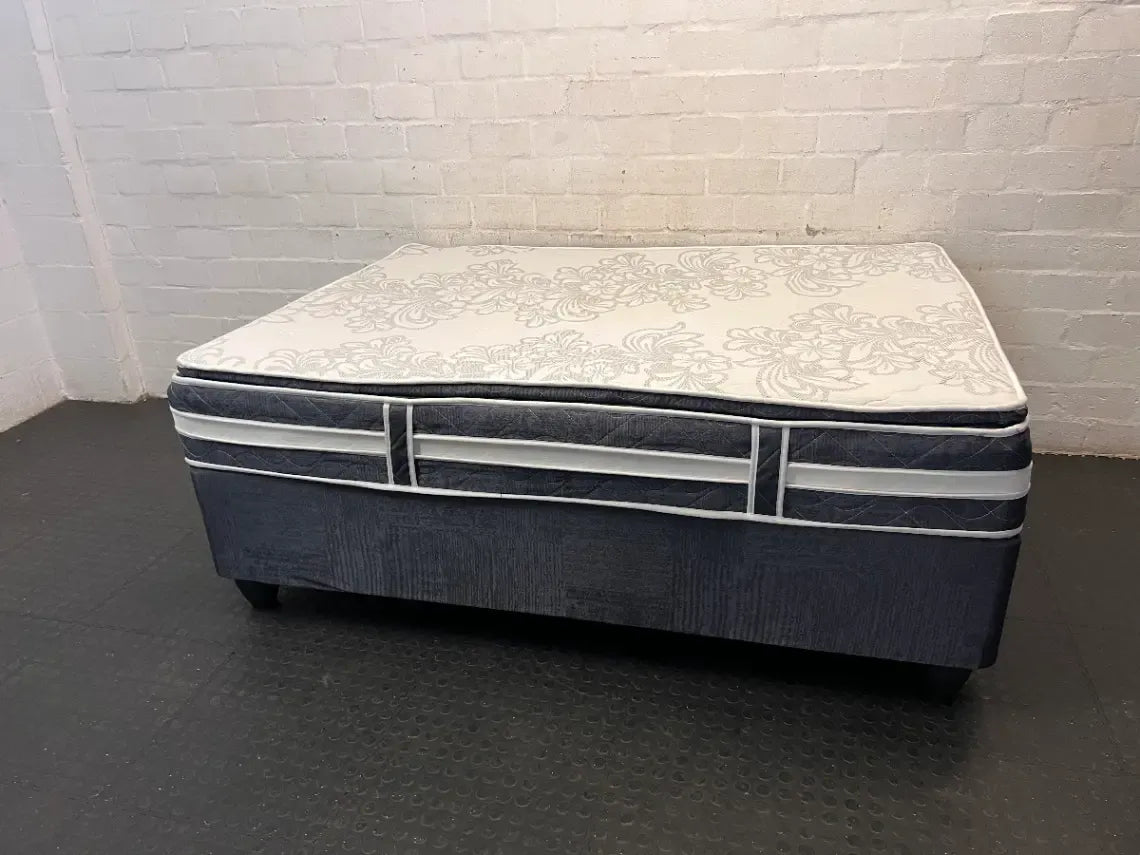 Medi-Spine Double Base Set with Patterned Mattress - 2ndhandwarehouse.com