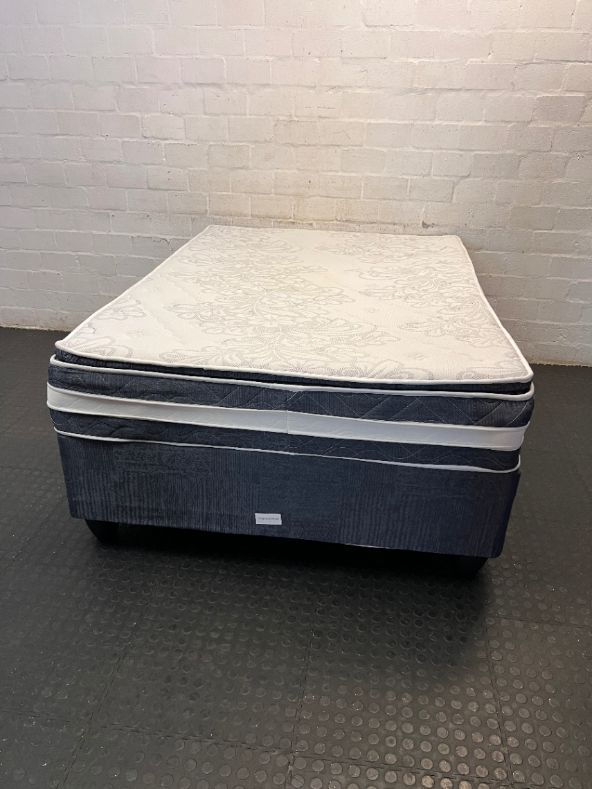 Medi-Spine Double Base Set with Patterned Mattress - 2ndhandwarehouse.com