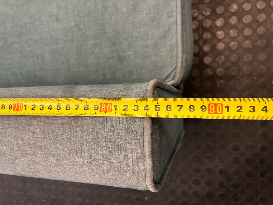 Mid-Century Style Blue Velvet 3 Seater Couch — Fair Condition with Visible Wear - 2ndhandwarehouse.com