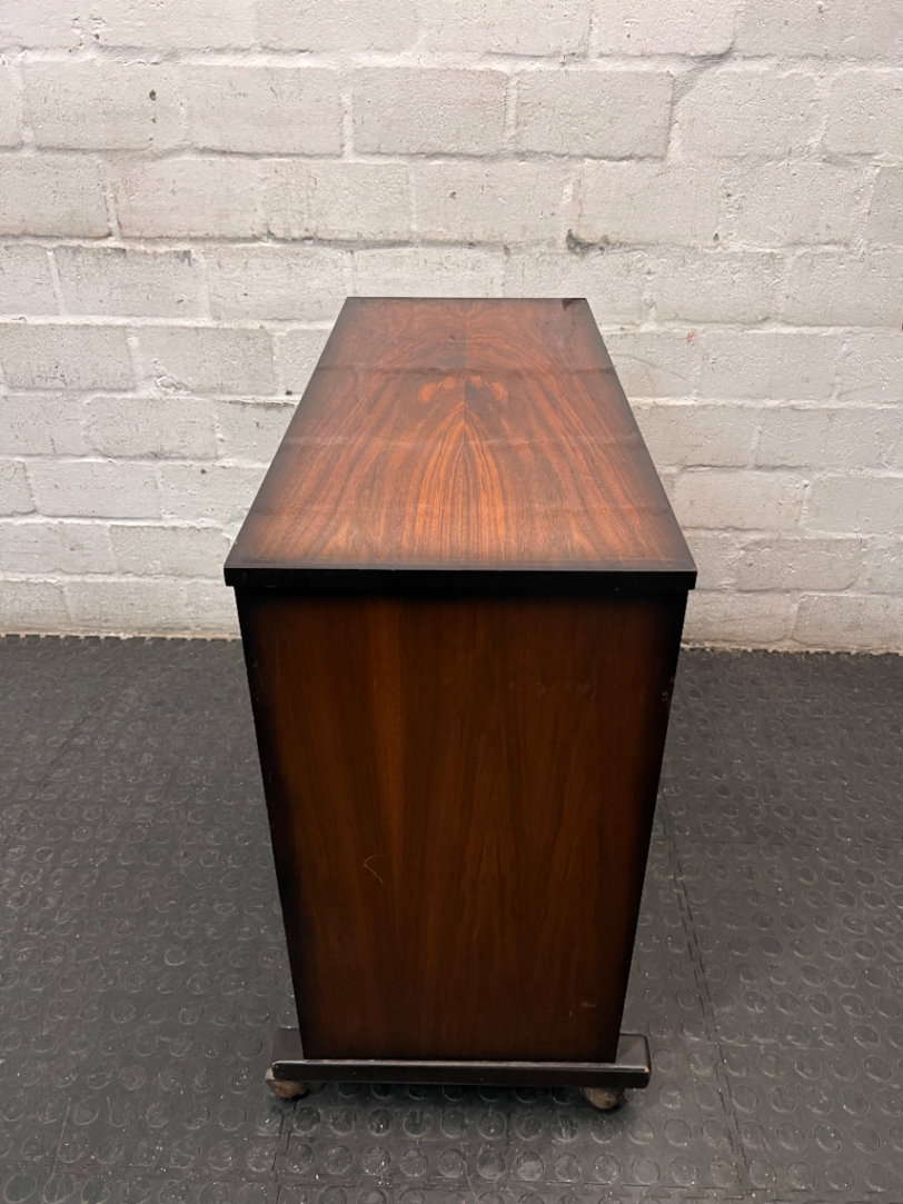 Mid-Century Style Wooden Drinks Trolley on Castors — Used; Fair Condition
