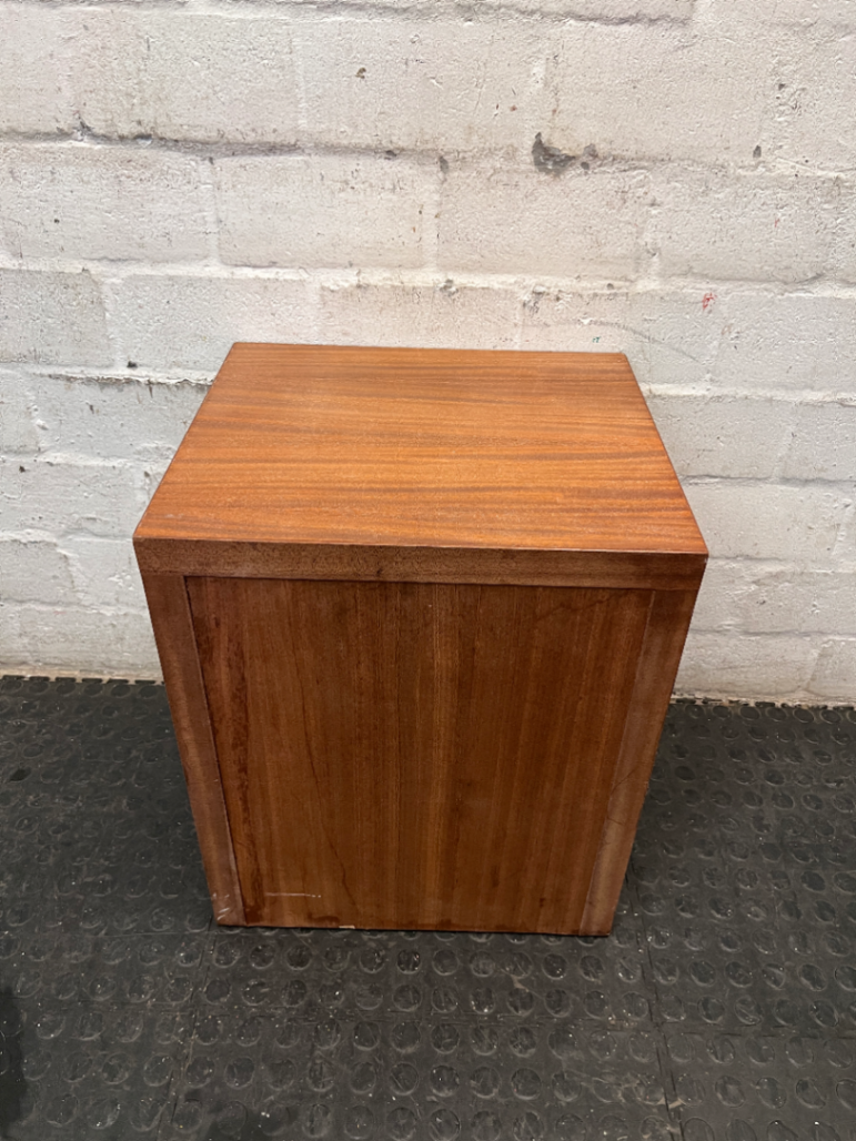 Minimalist Brown Wood Single Drawer Bedside Table — Secondhand Brown Bedside Table