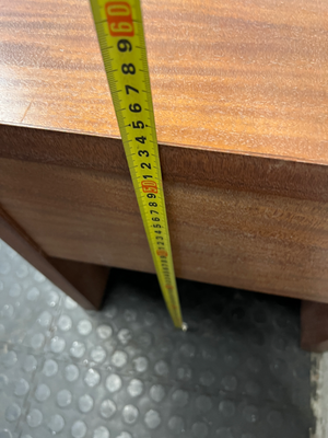Minimalist Brown Wood Single Drawer Bedside Table — Secondhand Brown Bedside Table