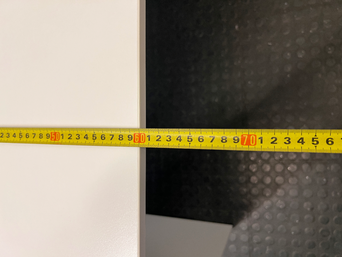 Minimalist White Office Desk with Cable Port — Good Used Condition