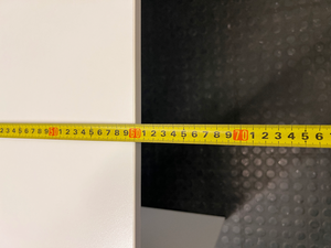 Minimalist White Office Desk with Cable Port — Good Used Condition