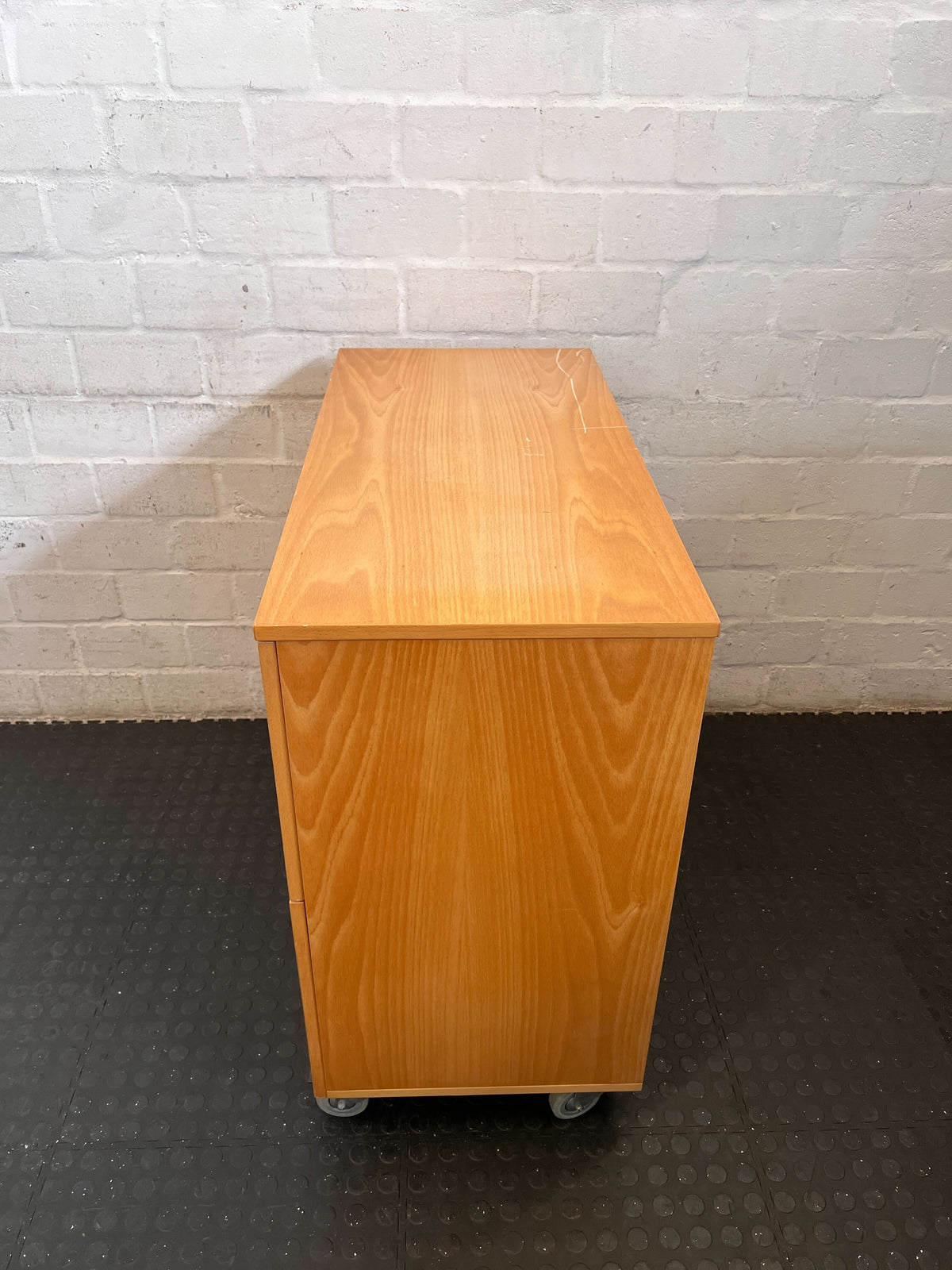 Mobile Wood Storage Cabinet on Wheels