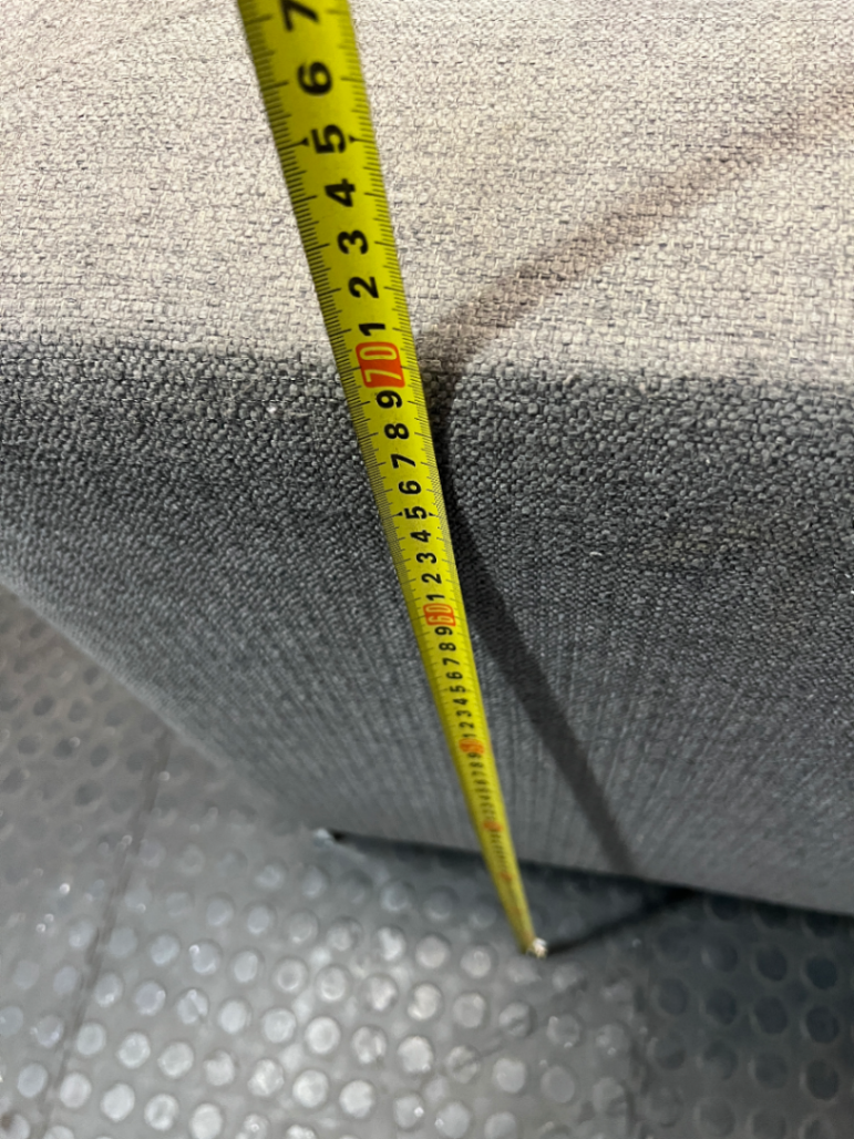 Modern 3 Seater Grey Fabric Couch with Metal Legs — Good Working Order
