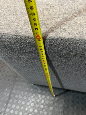 Modern 3 Seater Grey Fabric Couch with Metal Legs — Good Working Order