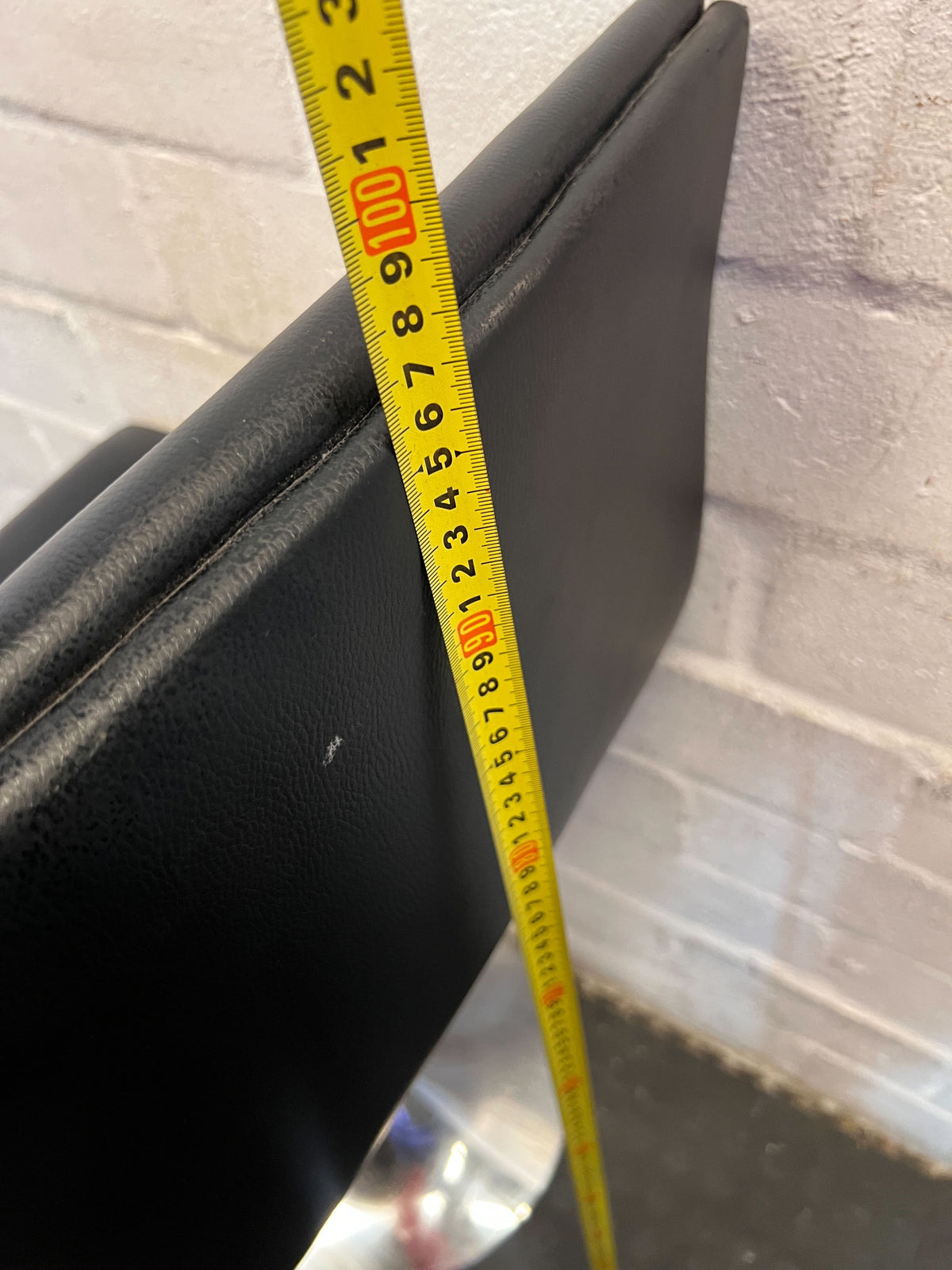 Modern Black Faux Leather Adjustable Bar Stool - 2ndhandwarehouse.com