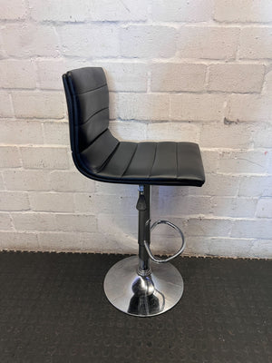 Modern Black Faux Leather Adjustable Bar Stool - 2ndhandwarehouse.com