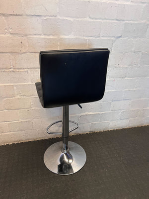 Modern Black Faux Leather Adjustable Bar Stool - 2ndhandwarehouse.com