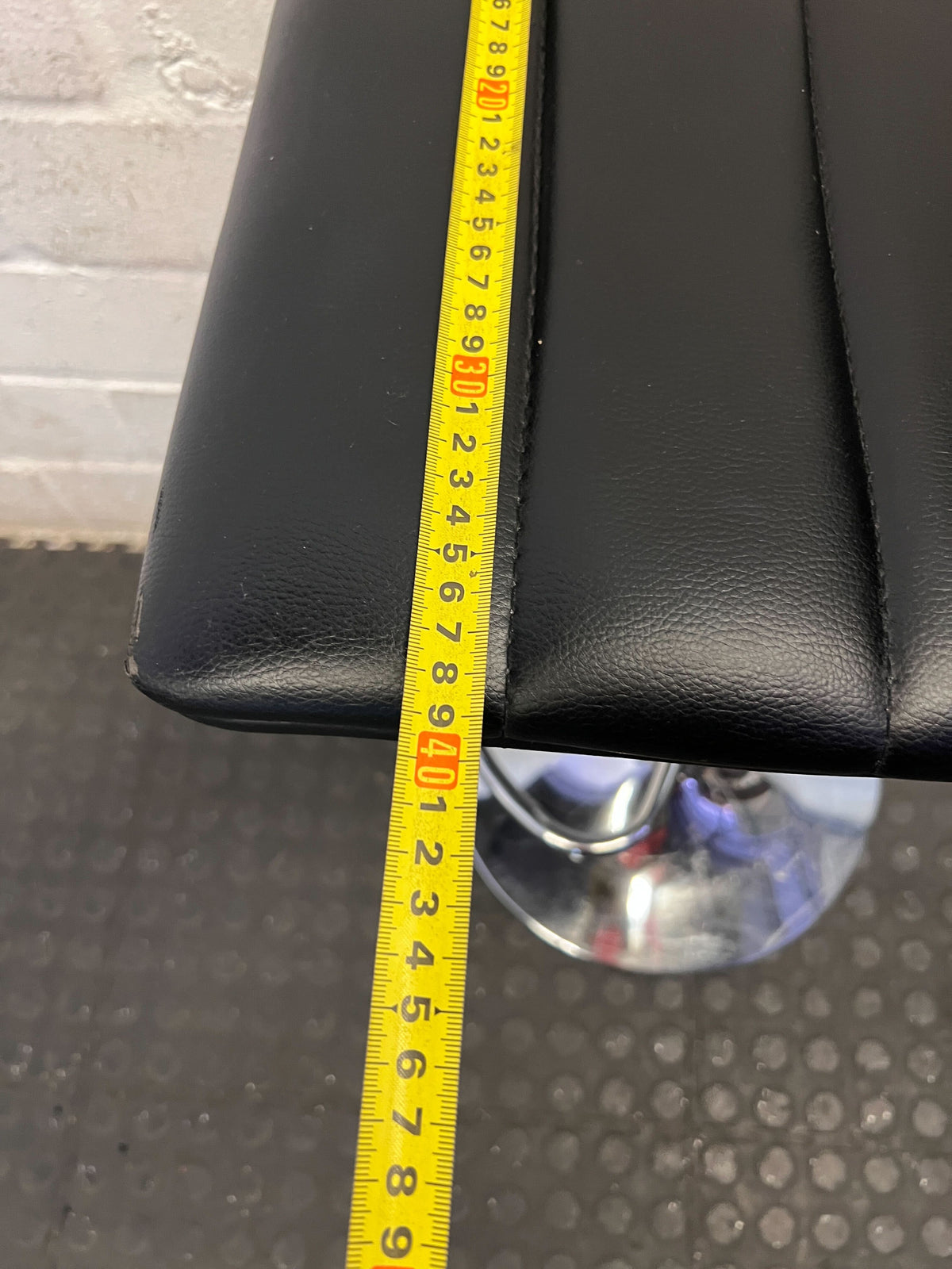 Modern Black Faux Leather Adjustable Bar Stool - 2ndhandwarehouse.com