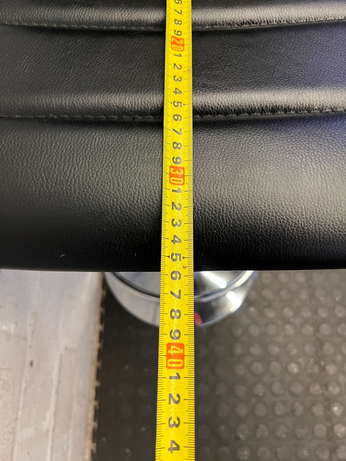 Modern Black Faux Leather Adjustable Bar Stool - 2ndhandwarehouse.com