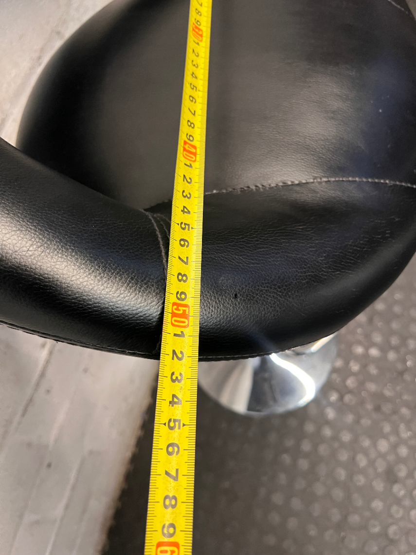 Modern Black Faux Leather Bar Stool with Chrome Base - 2ndhandwarehouse.com