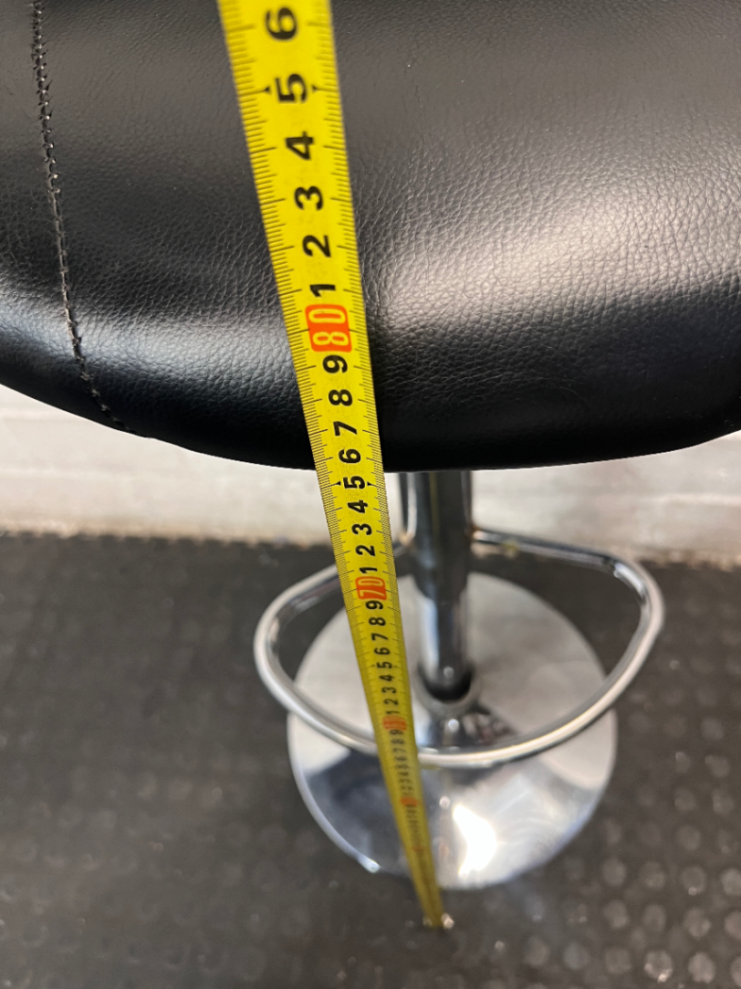 Modern Black Faux Leather Bar Stool with Chrome Base - 2ndhandwarehouse.com