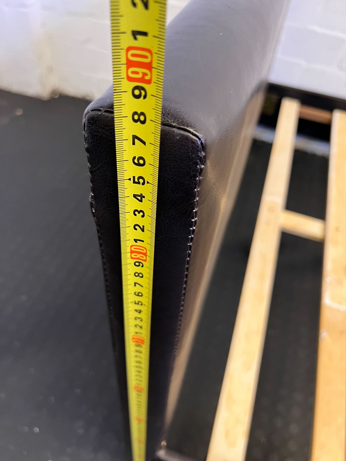 👩‍❤️‍👨 Modern Black Faux Leather Bed Frame with Minor Wear - REDUCED