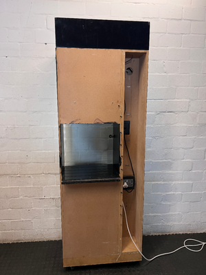 Modern Black Glass Display Cabinet with Bottom Drawer - 2ndhandwarehouse.com