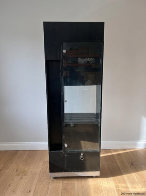 Modern Black Glass Display Cabinet with Bottom Drawer - 2ndhandwarehouse.com