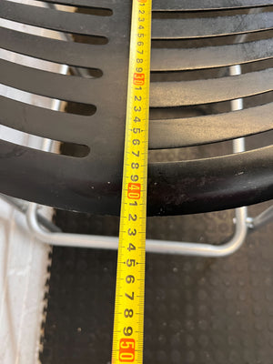 Modern Black Slatted Bar Stool with Armrests