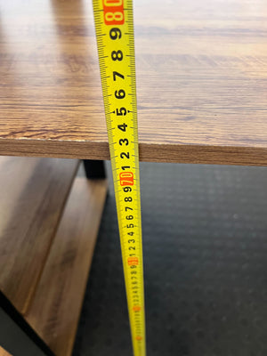 Modern Black and Wood Desk with Shelves – Minimalist Style