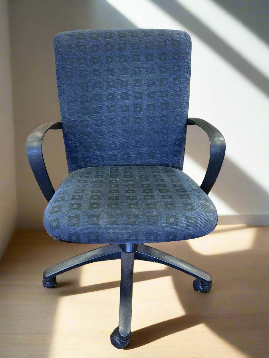 Modern Blue Fabric Office Chair with Minor Wear