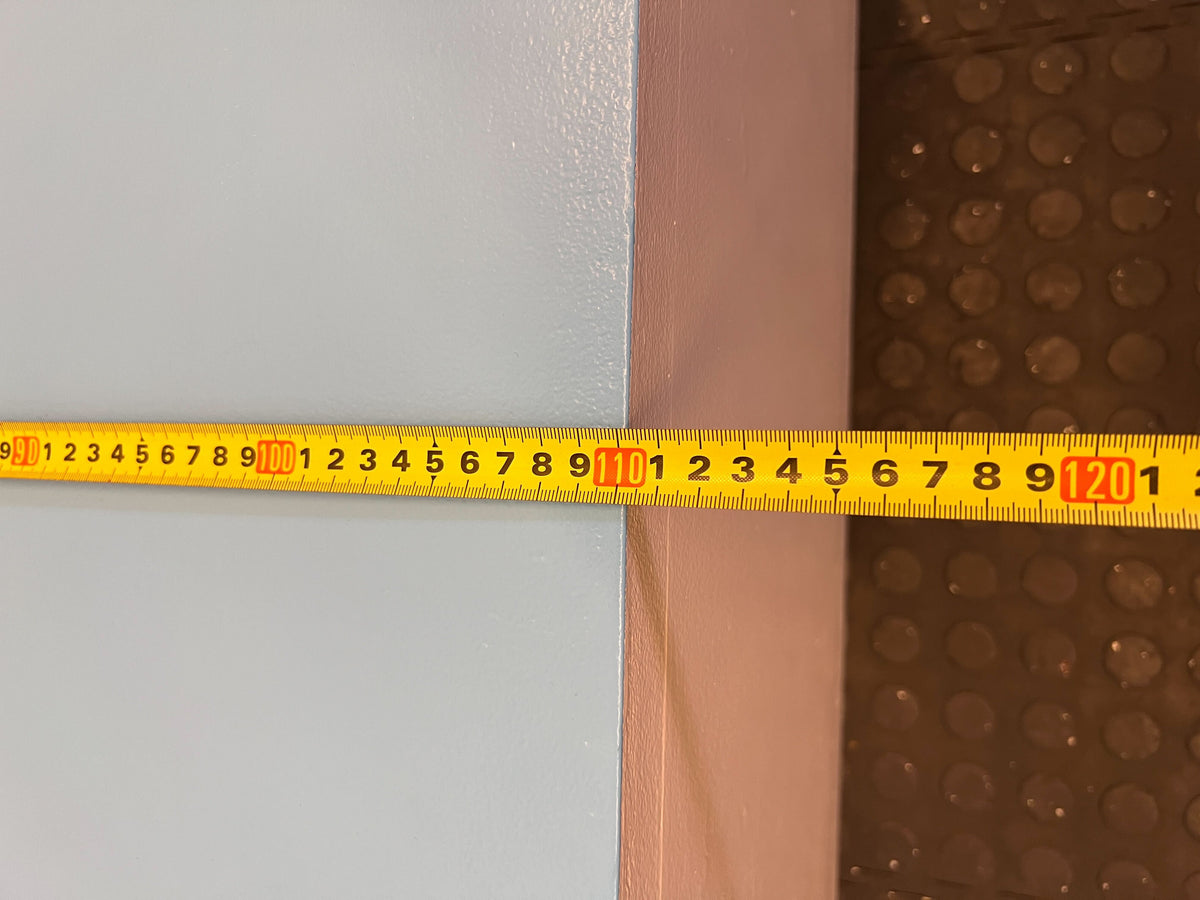 Modern Blue and White Rectangular Coffee Table with Minimal Wear