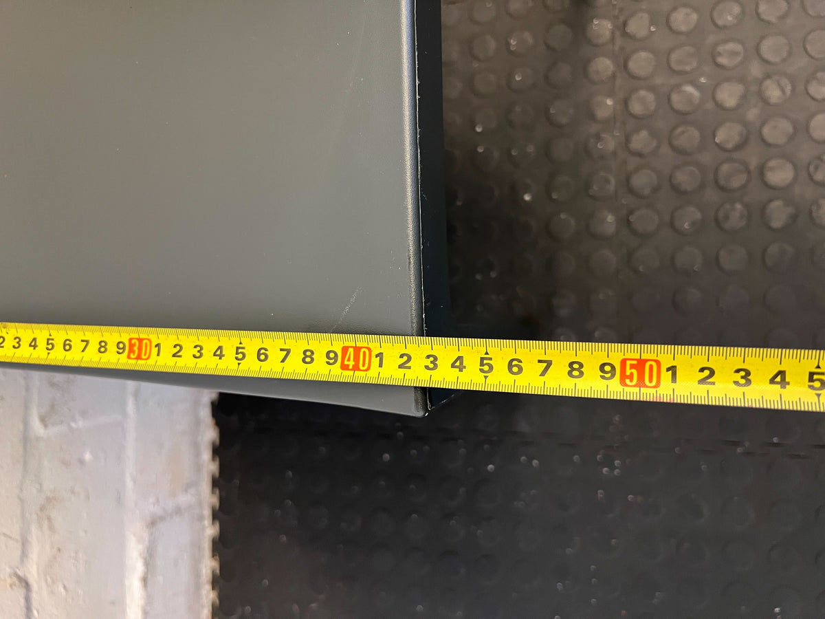 Modern Dark Grey Plastic Dining Chair with Minor Scratches