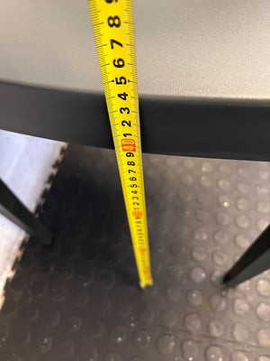 Modern Dark Grey Plastic Dining Chair with Minor Scratches