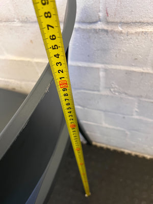 Modern Dark Grey Plastic Dining Chair with Minor Scratches