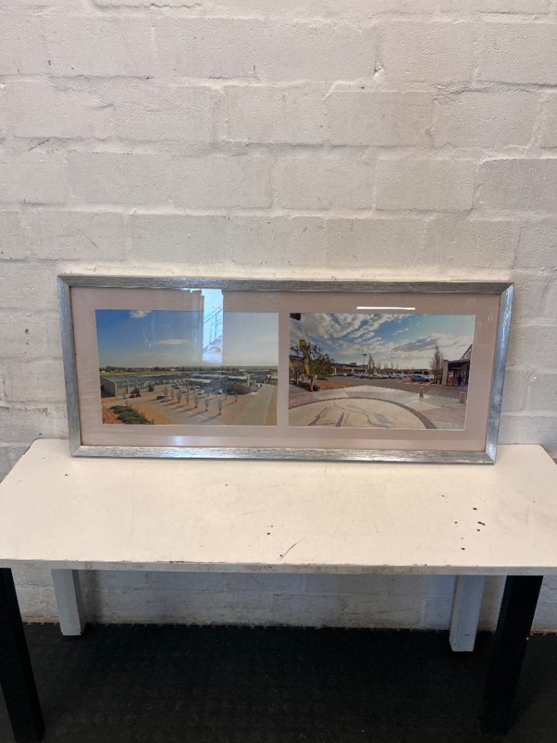 Modern Double Landscape Framed Photography - Torn Backing - 2ndhandwarehouse.com