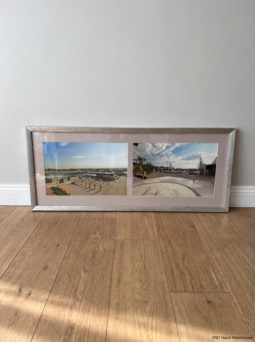 Modern Double Landscape Framed Photography - Torn Backing - 2ndhandwarehouse.com