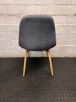 Modern Grey Fabric Dining Chair with Wooden Legs - 2ndhandwarehouse.com