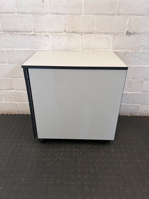Modern Grey Mobile 3-Drawer Filing Cabinet with Lock - 2ndhandwarehouse.com