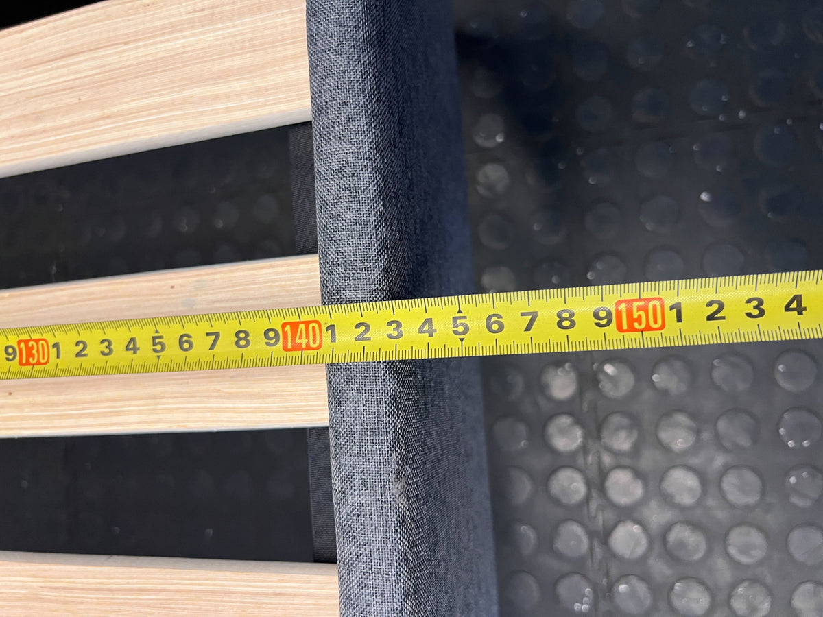 Modern Grey Upholstered Slatted Bed Frame - 2ndhandwarehouse.com