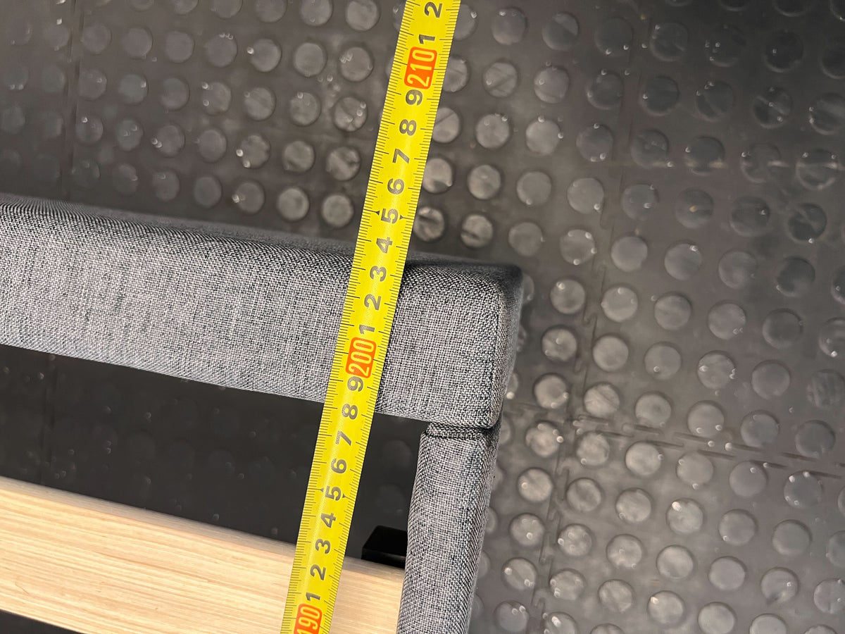 Modern Grey Upholstered Slatted Bed Frame - 2ndhandwarehouse.com