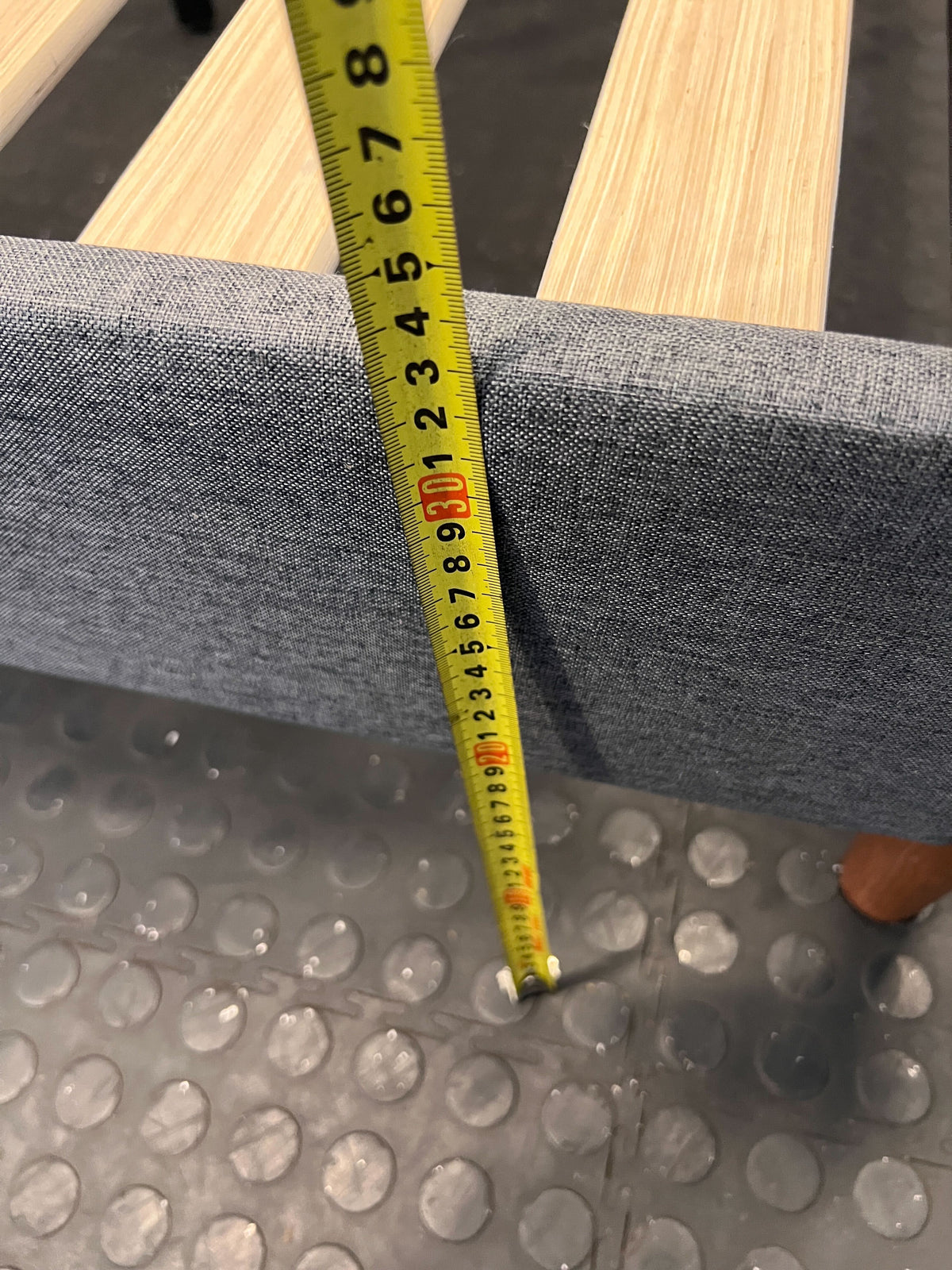 Modern Grey Upholstered Slatted Bed Frame - 2ndhandwarehouse.com